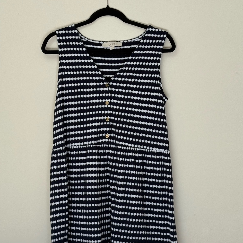 LOFT Elegant Black Midi Dress